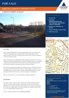 Land to rent, 12 Rowan St Paisley PA2 6RH