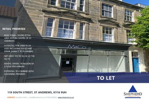 Retail property (high street) to rent, 119 South St St Andrews KY16 9UH
