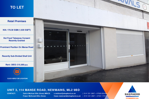 Retail property (high street) to rent, 114-118 Manse Rd Newmains ML2 9BD