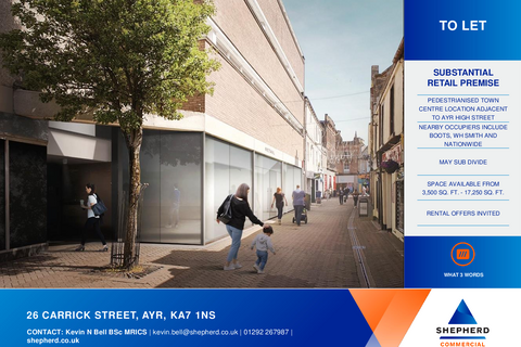 Retail property (high street) to rent, 26 Carrick St Ayr KA7 1NS