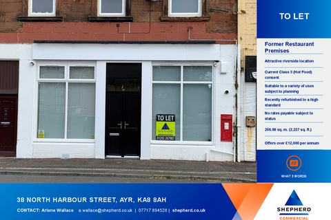 Retail property (high street) to rent, 38 North Harbour St Ayr KA8 8AH