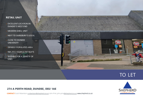 Retail property (high street) to rent, 274 Perth Rd Dundee DD2 1AE