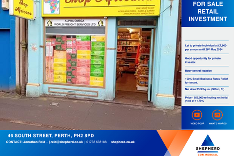 Retail property (high street) for sale, 46 South St Perth PH2 8PD
