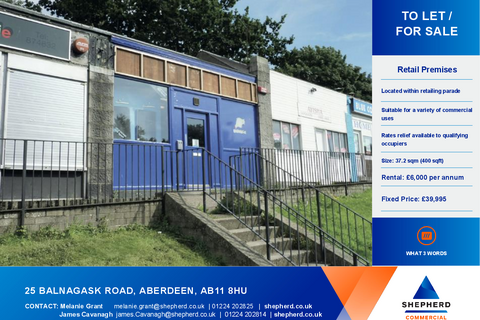 Retail property (high street) to rent, 25 Balnagask Rd Aberdeen AB11 8HU