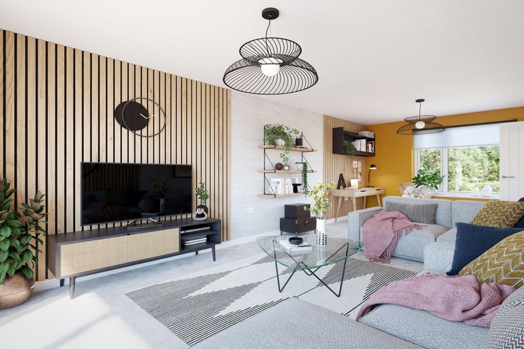 The living room provides a spacious and...
