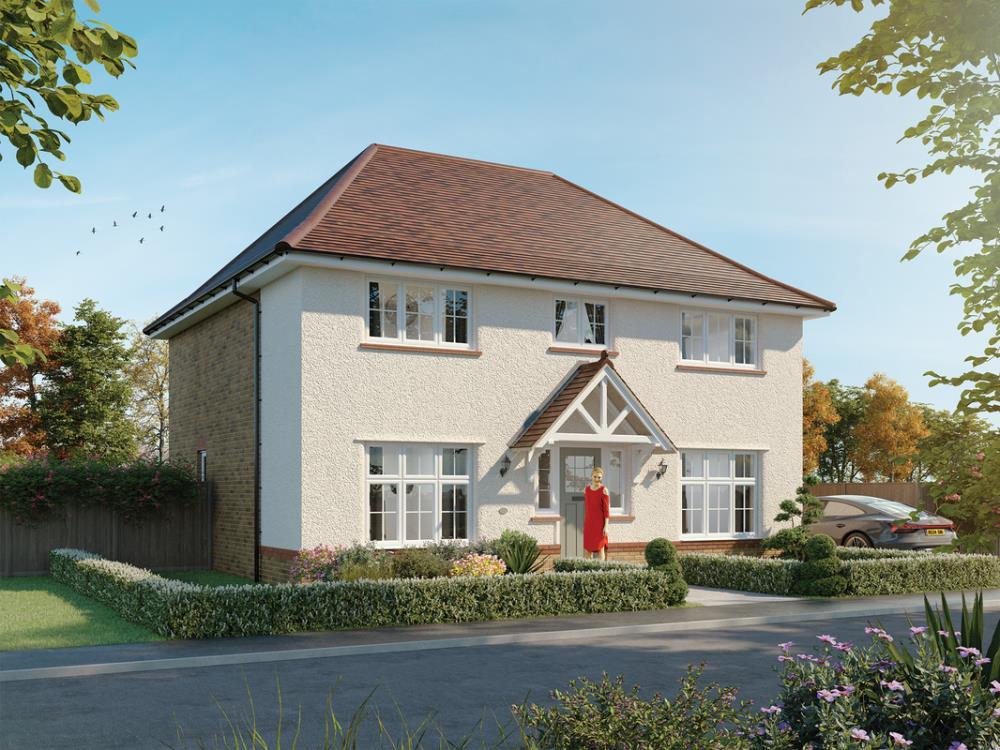 External CGI with white render of the...