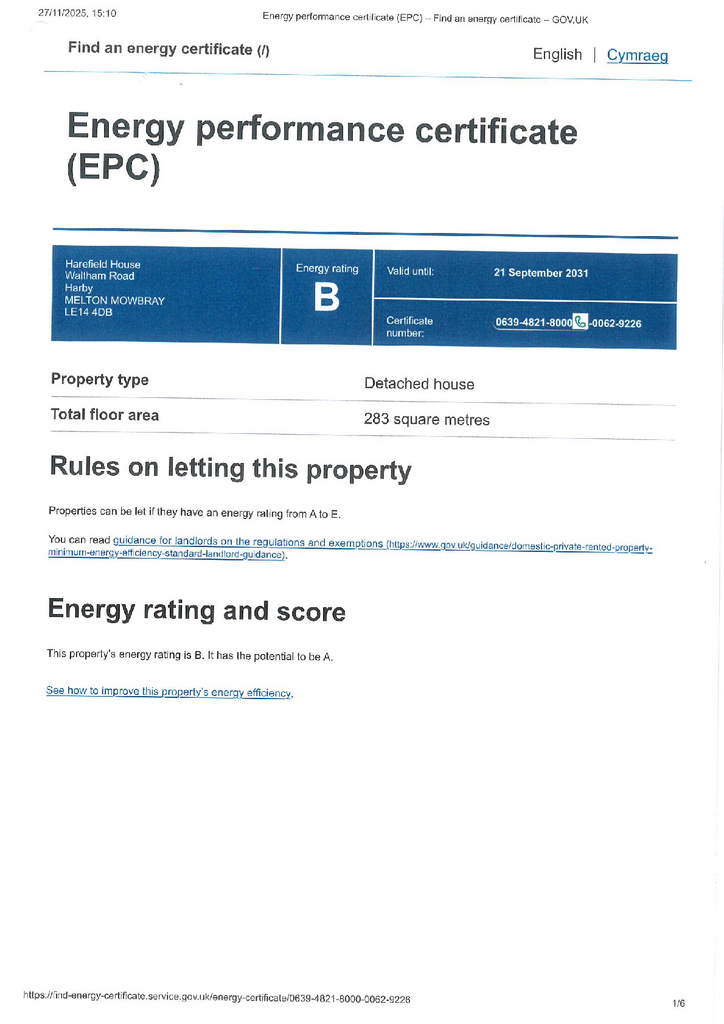 EPC Certificate