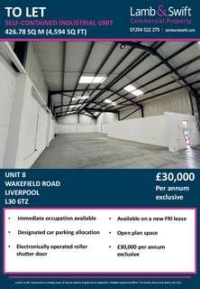 Industrial development to rent, Wakefield Rd Bootle L30 6TZ