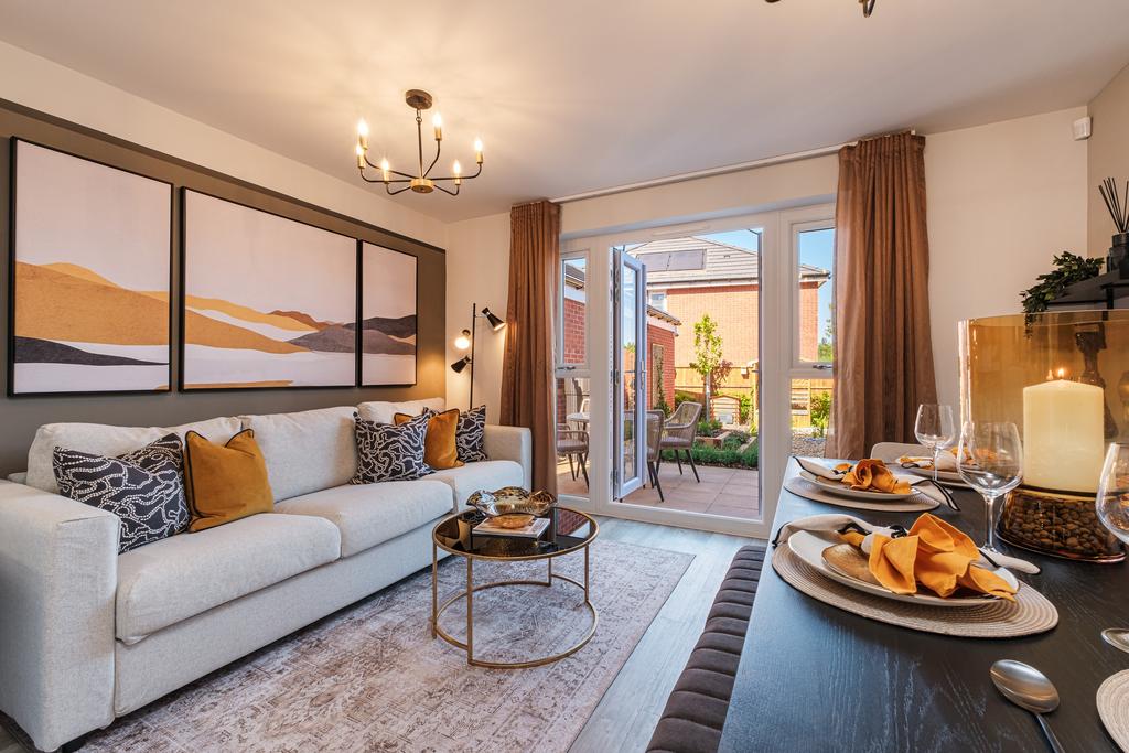 Interior view of the open plan living space in...