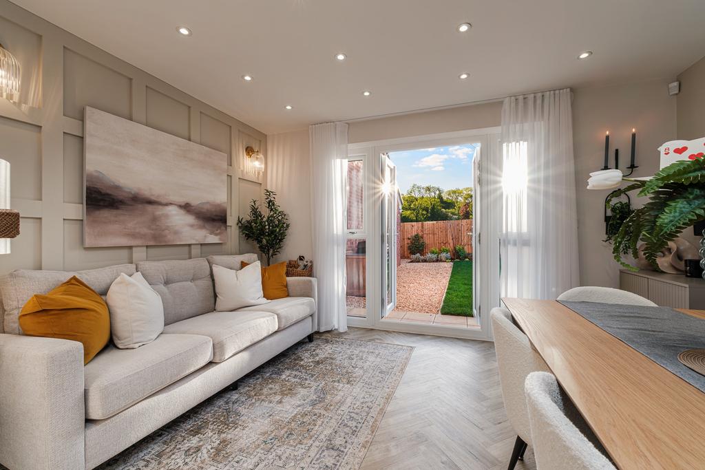 Interior view of the open plan living space in...
