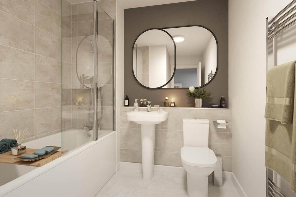 A family bathroom completes the home