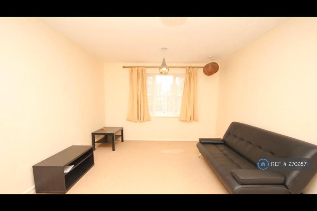 Living Room With Leather Sofa Bed And 2x Tables