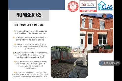 4 bedroom terraced house to rent, Sir Thomas Whites Road, Coventry, CV5