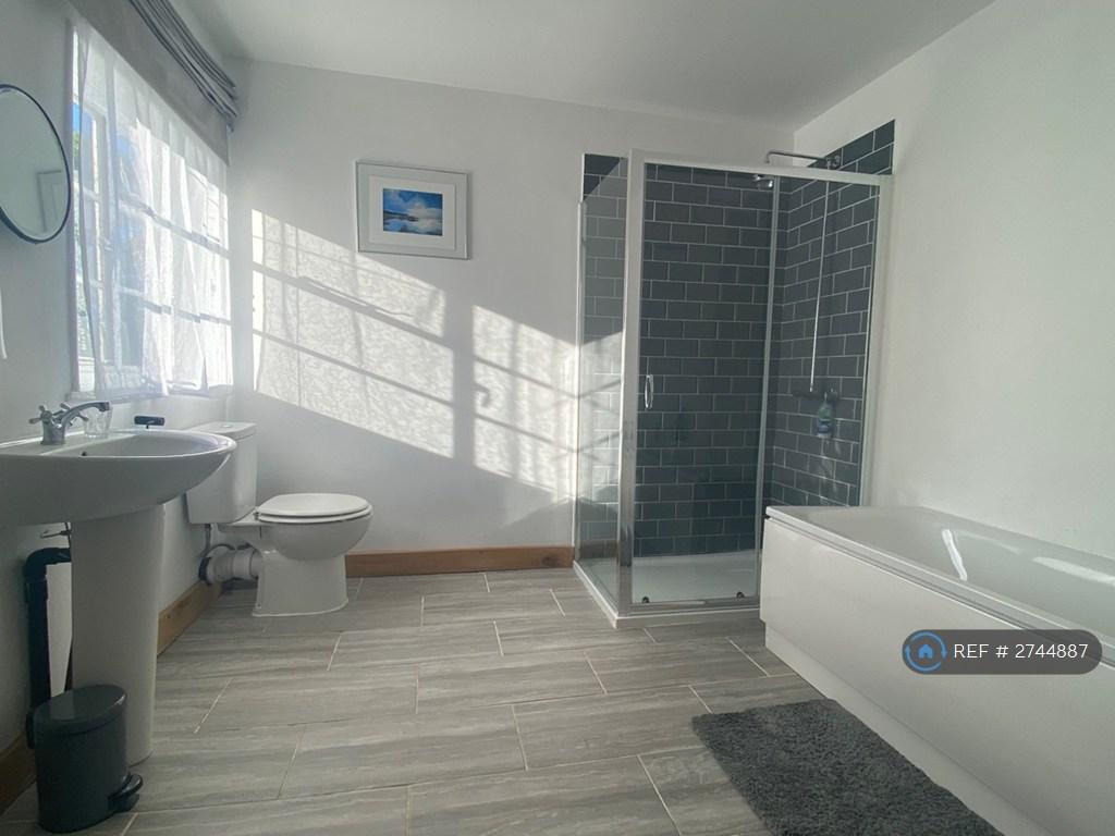 Bathroom With Bath And Walk In Shower.
