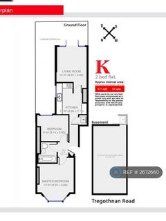 2 bedroom flat to rent, Tregothnan Road, London, SW9