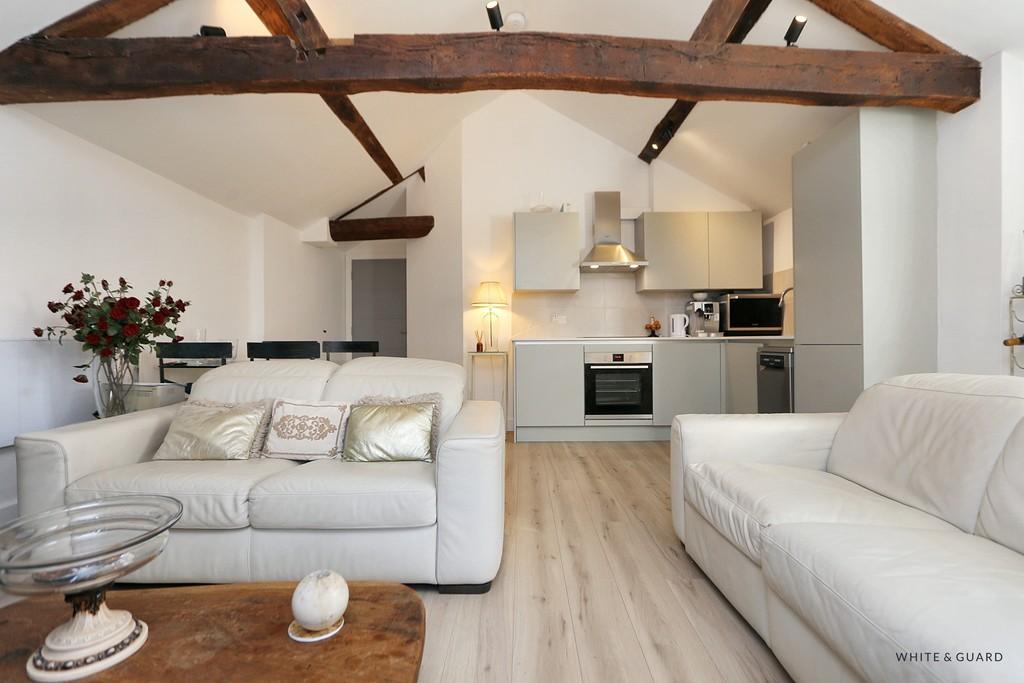 Open lounge to kitchen