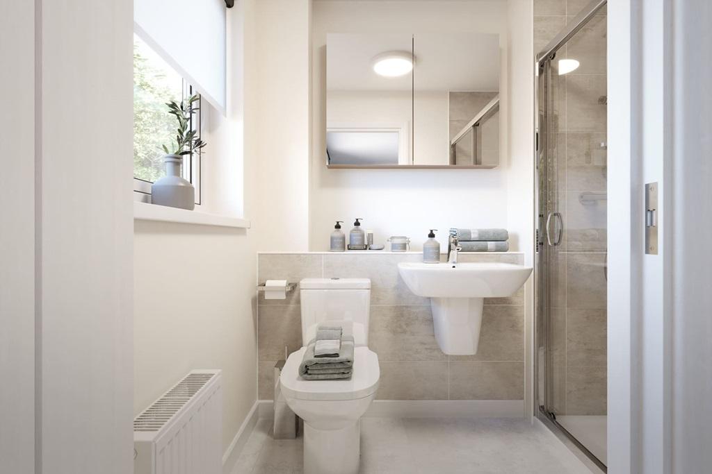 The main bedroom boasts its own en-suite shower...