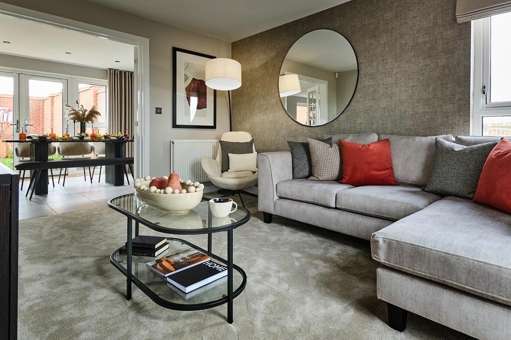 Light and airy living room that also offers...