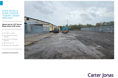 Land to rent, Hume Ave Tilbury RM18 8DX