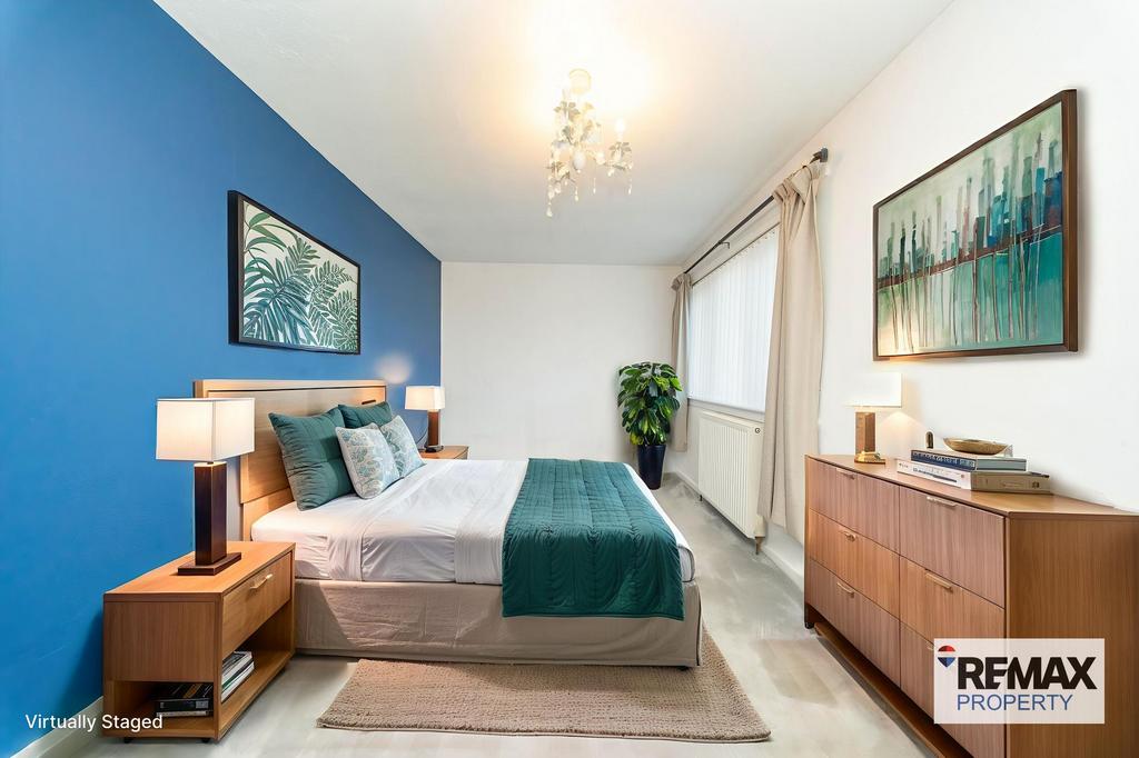 Virtually Staged Main Bedroom