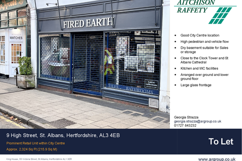 Retail property (high street) to rent, 9 High St St Albans AL3 4EB