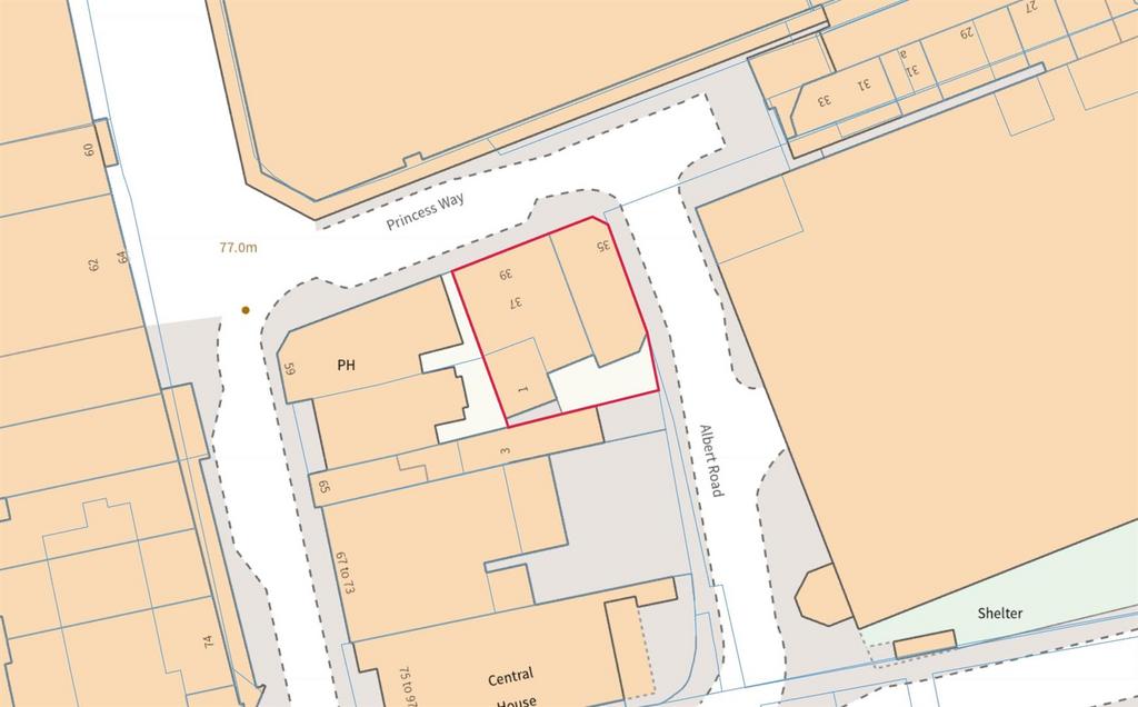 OSMAP 35-39 Princess Way & 1 Albert Road, Camberle