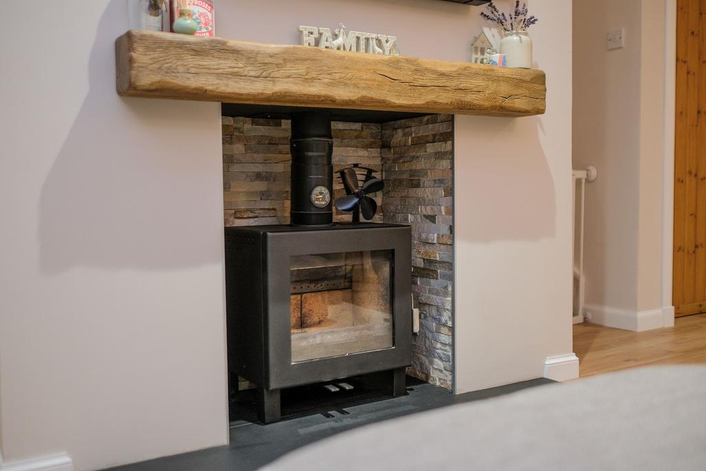 Log burner in lounge