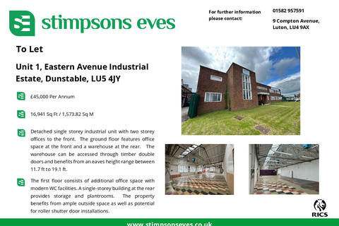Industrial development to rent, Eastern Av Dunstable LU5 4JY