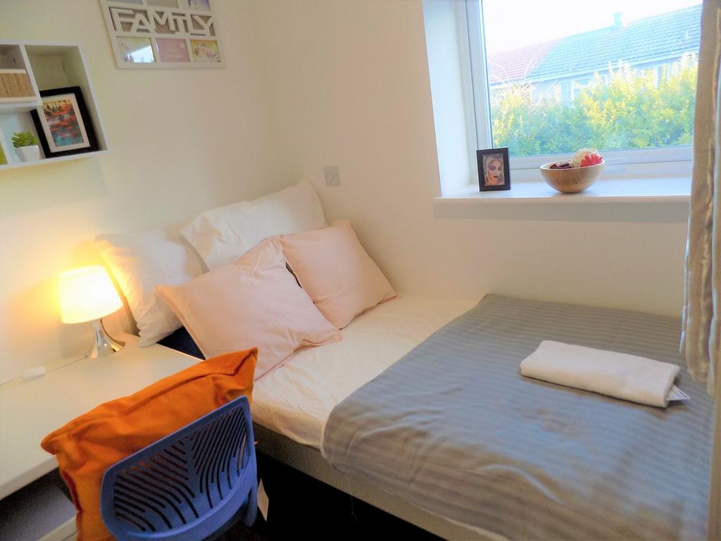 Bright, neatly styled single bedroom with a com...