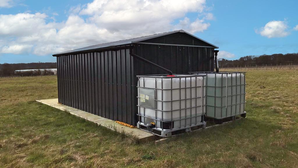 Steel clad agricultural building.