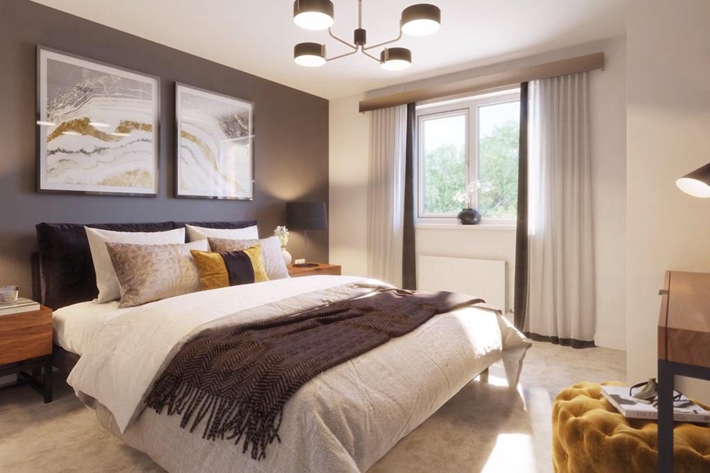 Large double bedroom with space for wardrobes