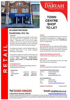 Retail property (high street) to rent, 62 Hamilton Road Felixstowe IP11 7AJ