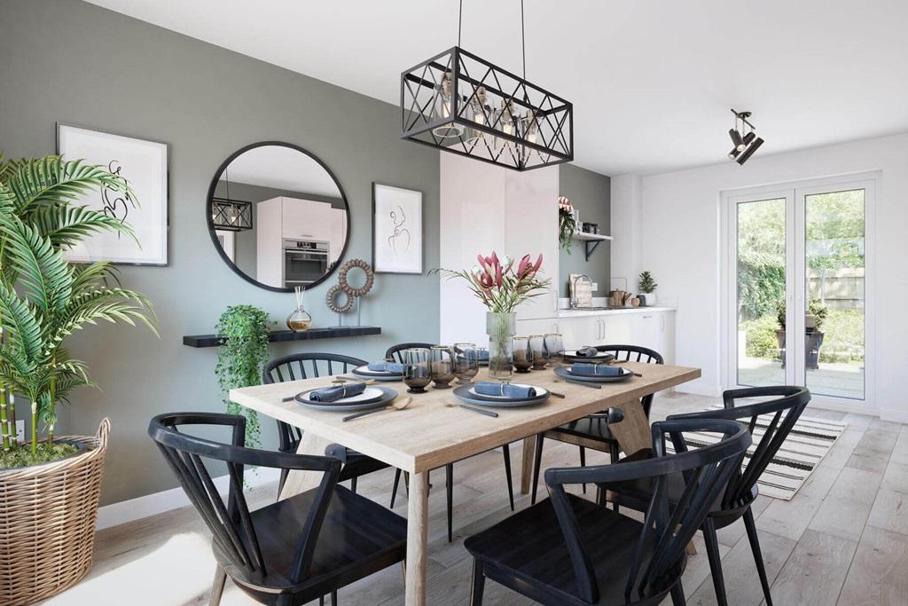 An adjoining dining area makes entertaining...