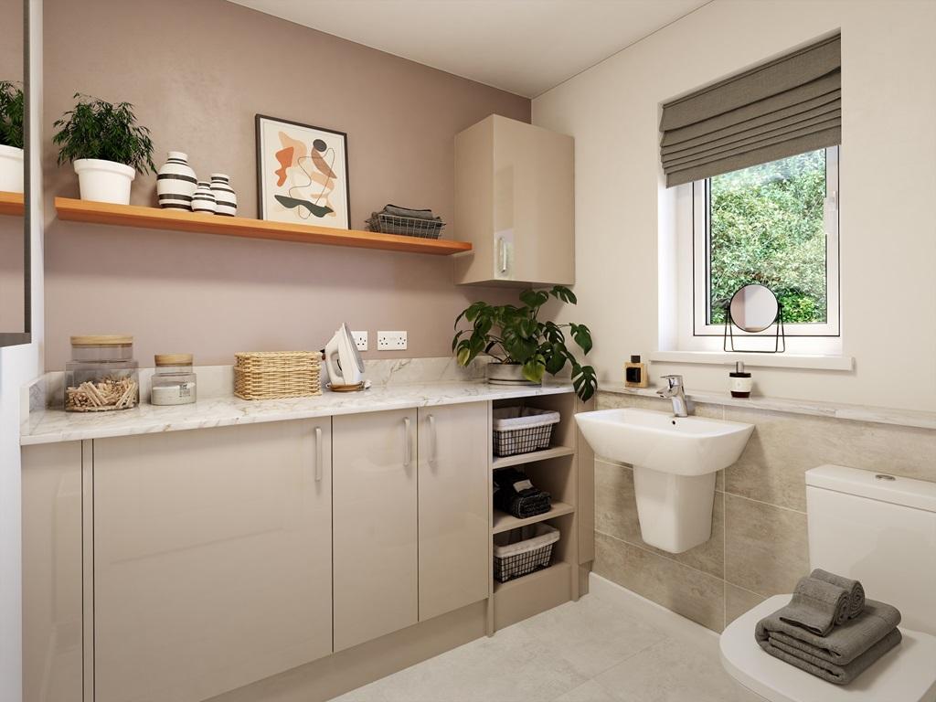 A convenient utility room &amp; downstairs WC