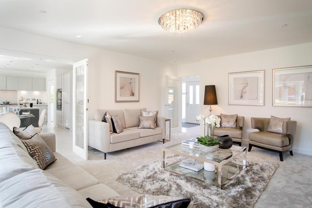 Living room flows into the kitchen