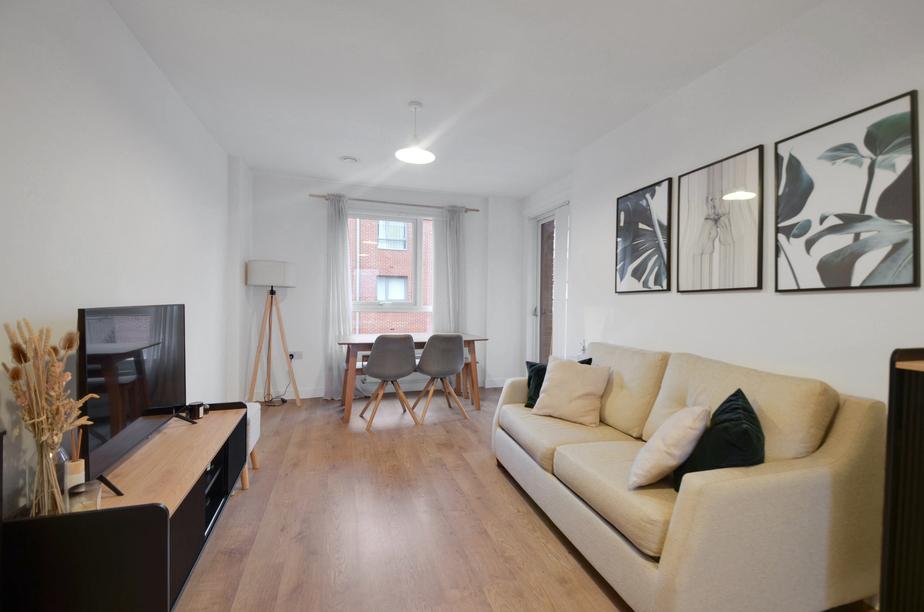 Open-plan living area, open plan living