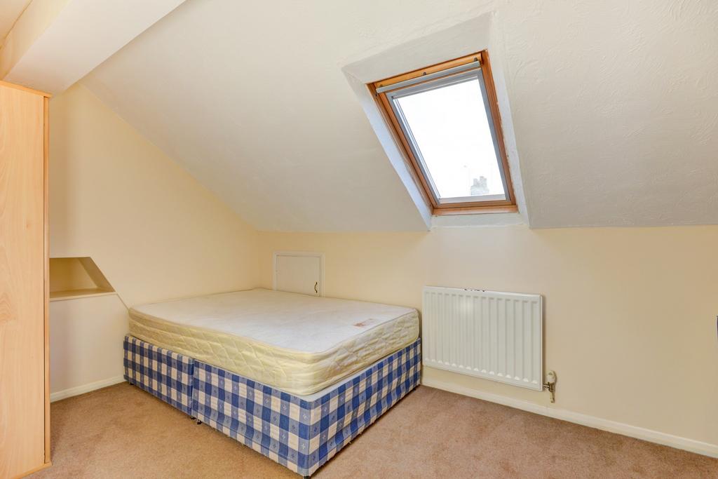 Cozy attic single bedroom with a comfortable be...