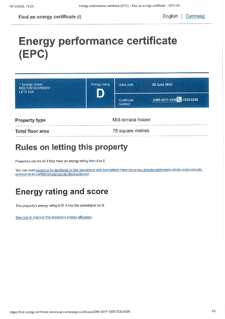EPC Certificate