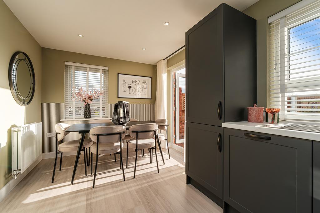 Interior view of the kitchen &amp; dining space in...