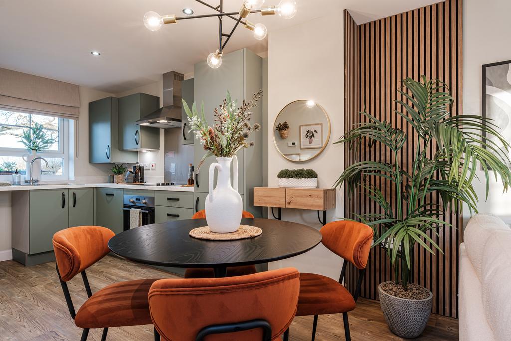 Interior view of the open plan kitchen &amp; dining...