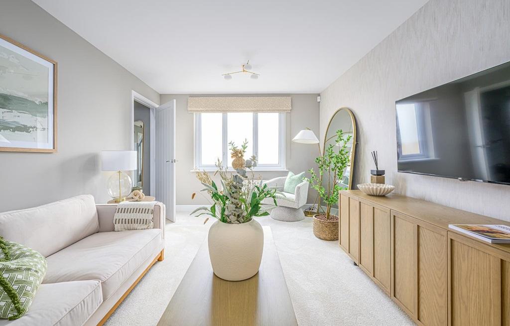 In your bright and spacious living room