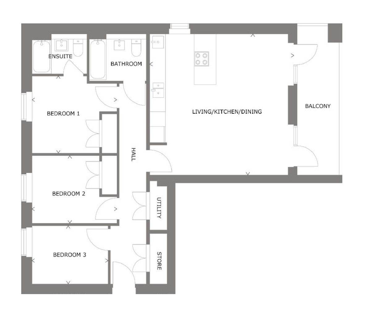 3 bedroom apartment for sale - Floor Plan