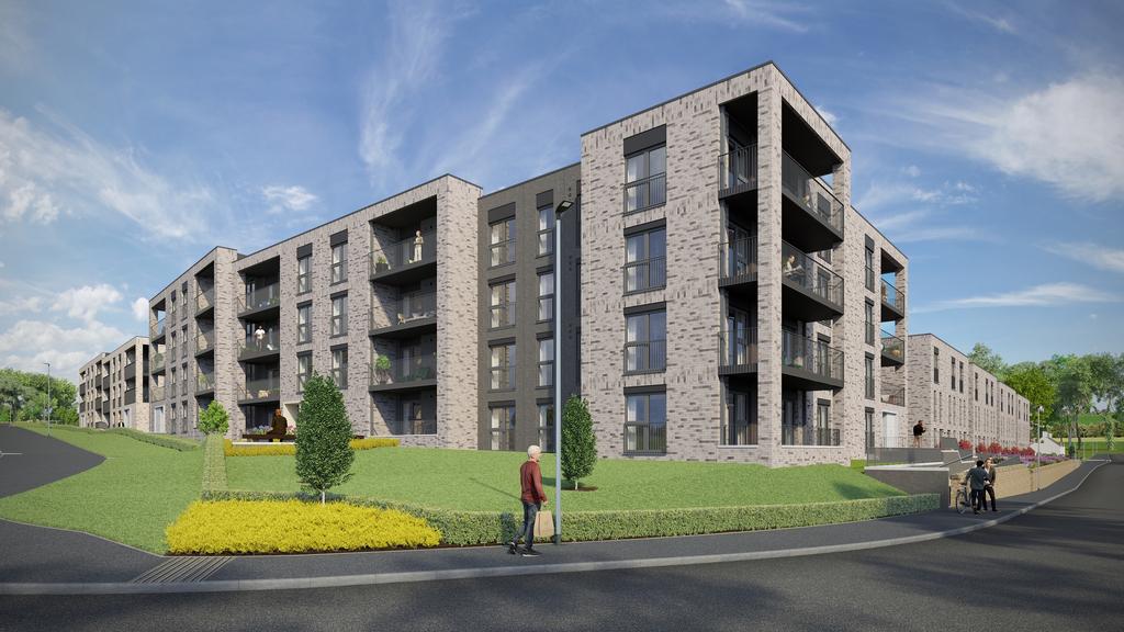 CGI of Apartment Block at West Craigs Green