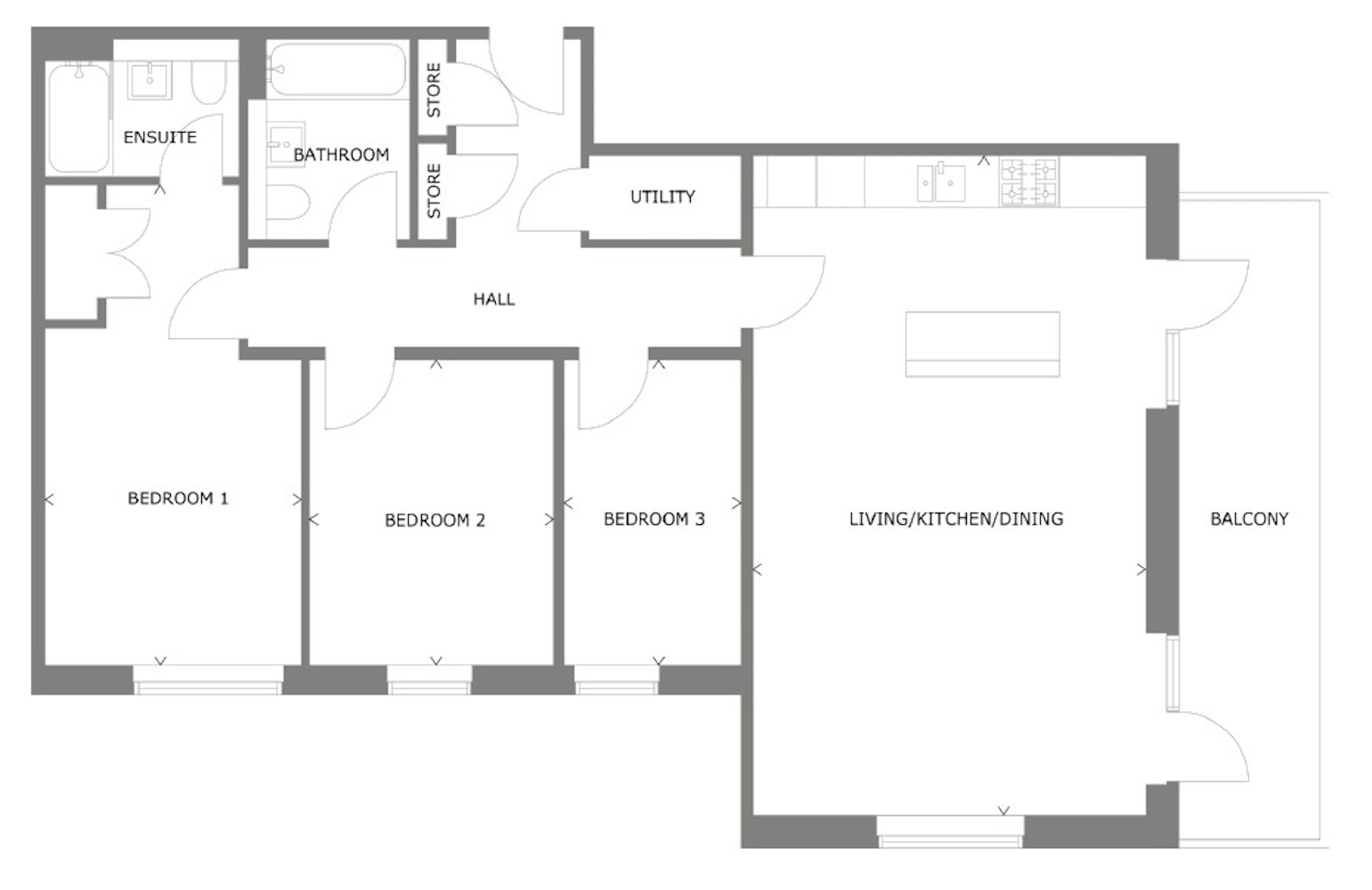 3 bedroom apartment for sale - Floor Plan
