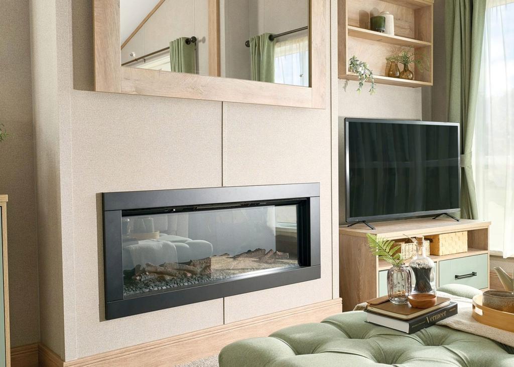 Living room, fireplace