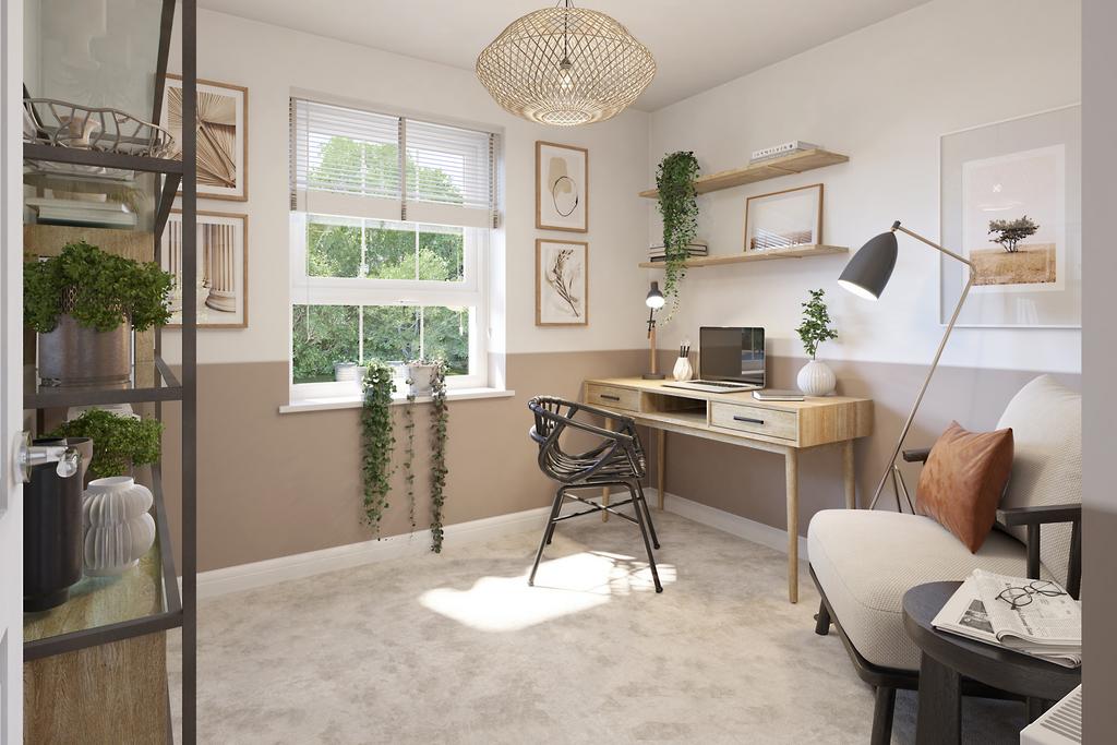 Fourth bedroom or home office in a 4 bedroom...