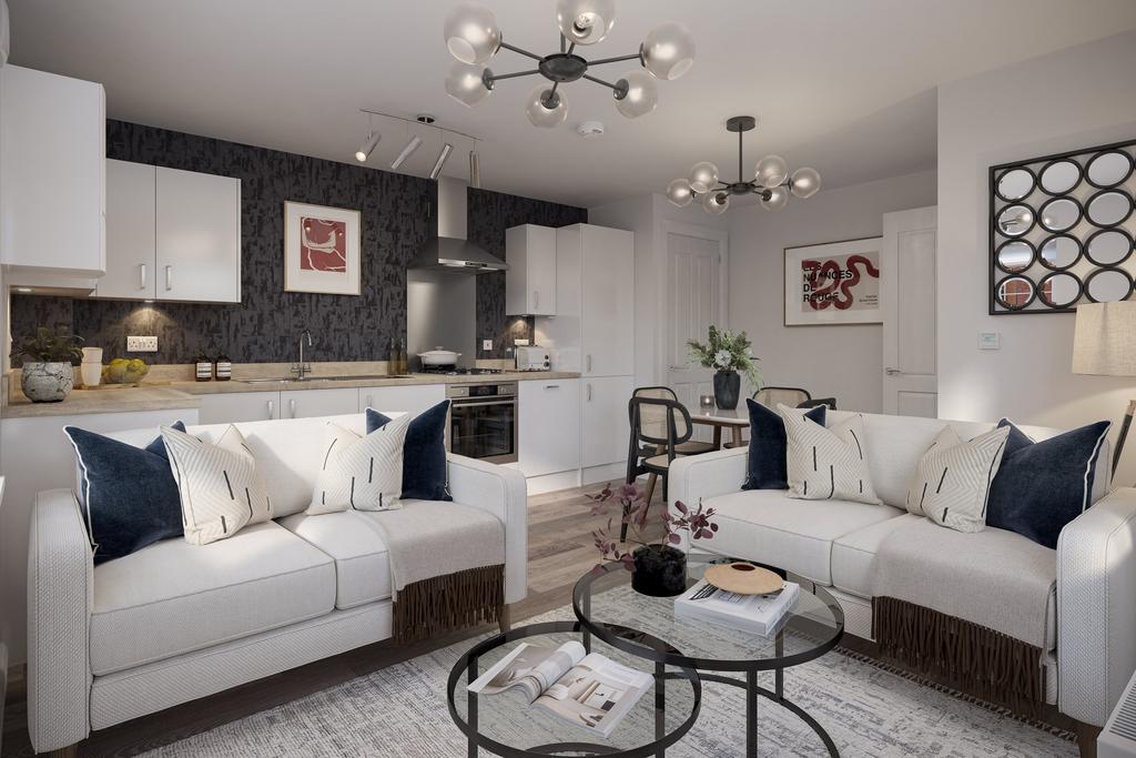 Internal shot of the kitchen/living/diner in...