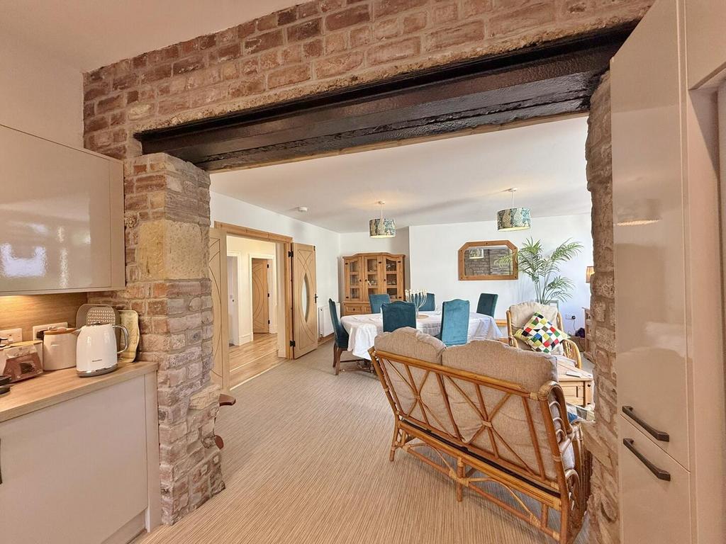 From the kitchen to dining area