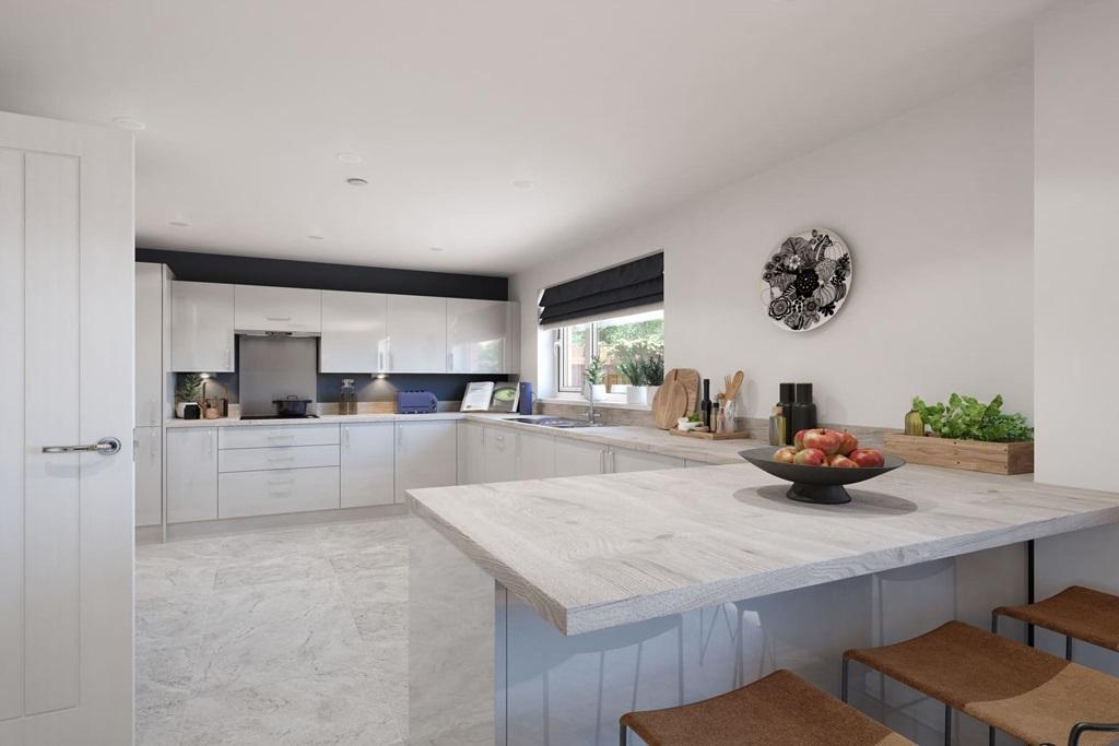 Modern fitted kitchen with ample storage &amp; a...