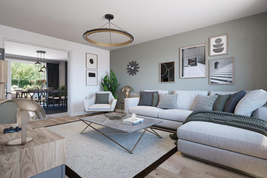 Plenty of space for a corner sofa or two sofas,...
